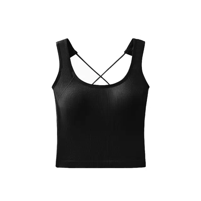 黑恐龙 交叉露背甜辣带胸垫吊带辣妹纯欲文胸内衣一体美背可外穿上衣背心 女款
