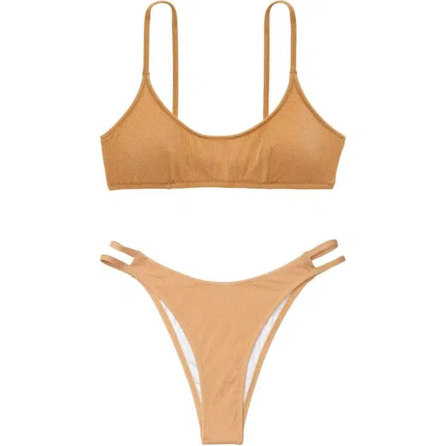 Victoria's Secret V-Neck High Waist Bikini Gold