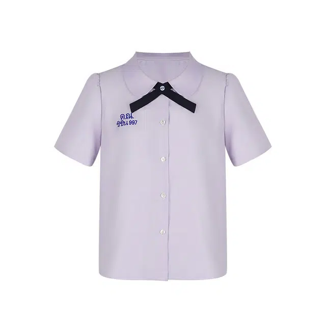 花铃太太 泰式校服上衣短袖紫色学院风短裙裙装套装 女款