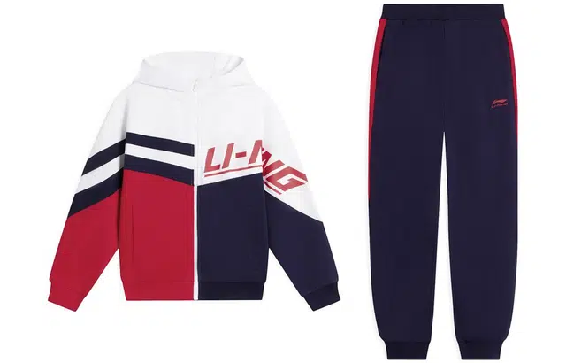 李宁儿童 休闲运动套装套装 儿童款 朱砂红