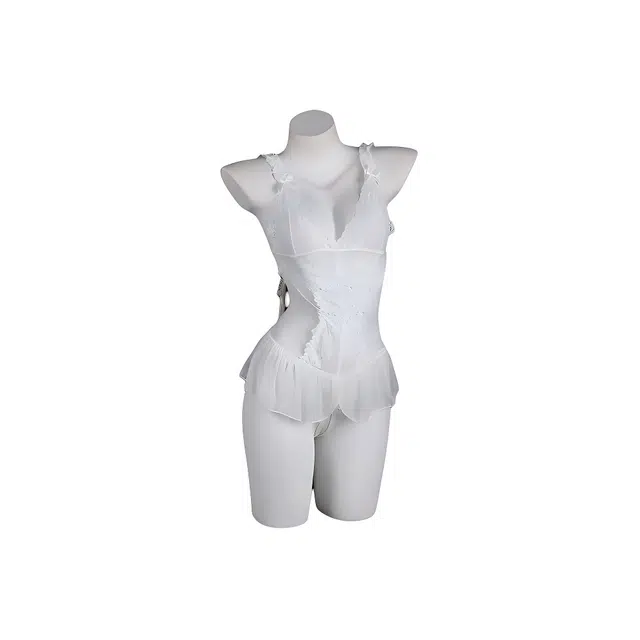 崇朵  蕾丝三点式 大码性感免脱 小胸制服诱惑约会战袍睡衣