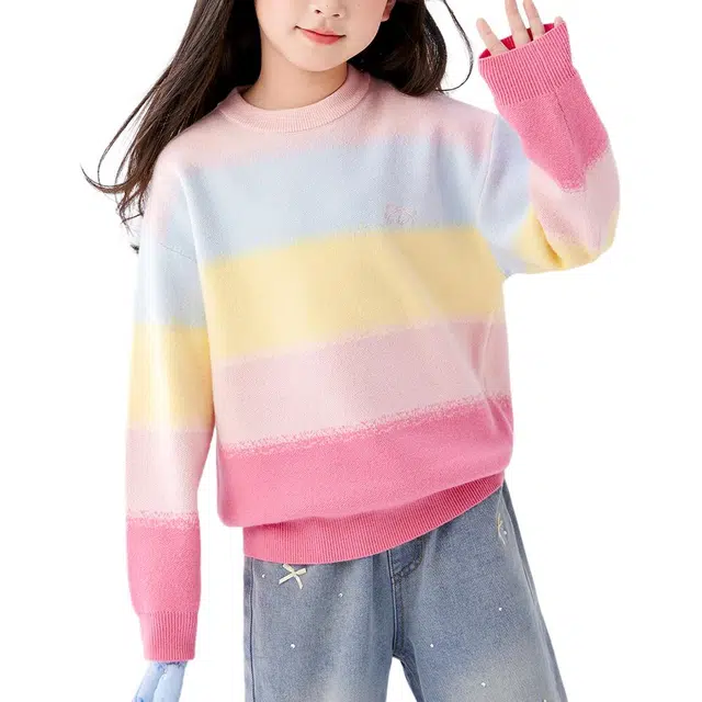 左西毛衣 甜美洋气套头 粉色 中小童