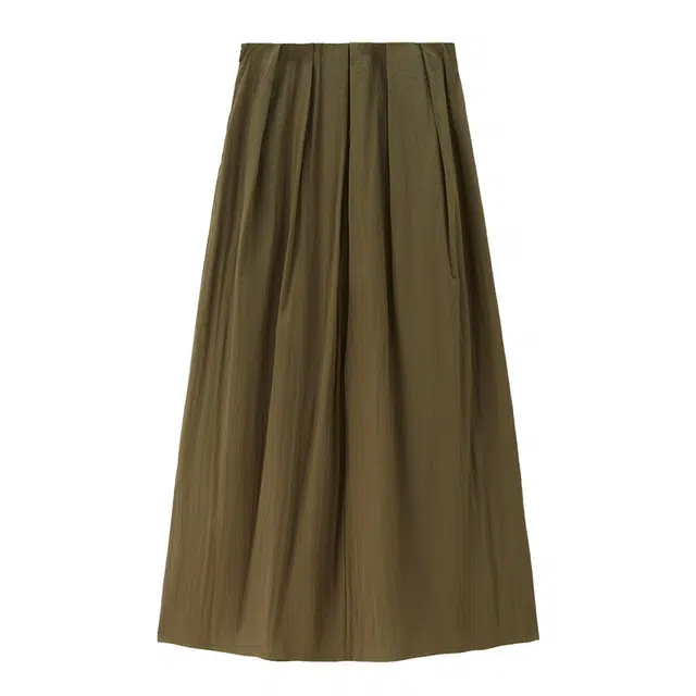 佐丹奴 压褶橡筋腰梭织半身休闲长裙 女款