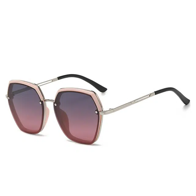 俞兆林 夏季防紫外线时尚通勤偏光大圆脸网红时尚韩版墨镜 金属 不规则形 太阳眼镜 男女同款情侣款