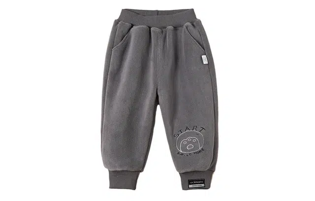 十月妈咪 童装 宝宝脚印加厚一体绒羽绒裤/棉裤 女童