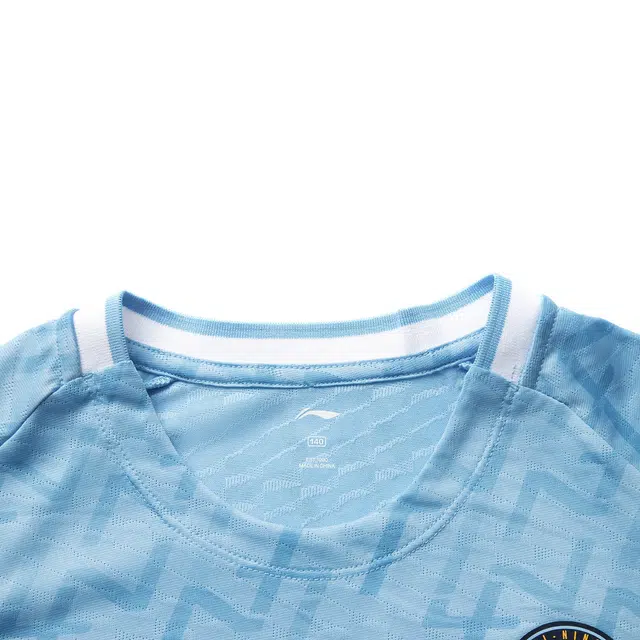 李宁儿童休闲运动套装 足球 舒适时尚百搭亲肤柔软 套装（上衣足球满印海鲸蓝/短裤深海军蓝） 青少年