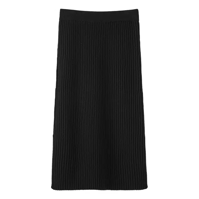 法儿家 暮色半裙 法式气质高级感纯色休闲长裙 女款 黑色