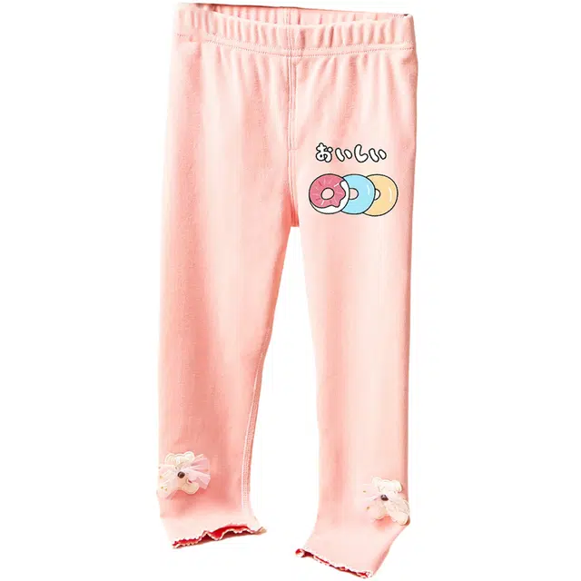 十月妈咪 春秋 字母甜甜圈印花立体小熊针织打底裤 童装 婴童