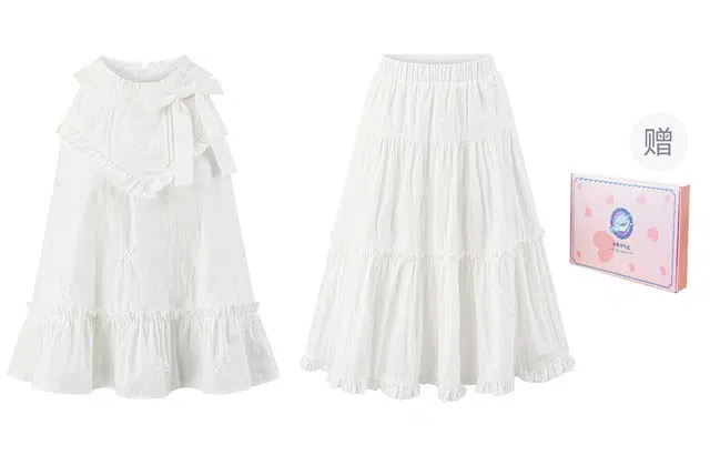 东鲸岁时记 开春性感小个子气质高级感短裙裙装套装 女款 礼盒装 白色