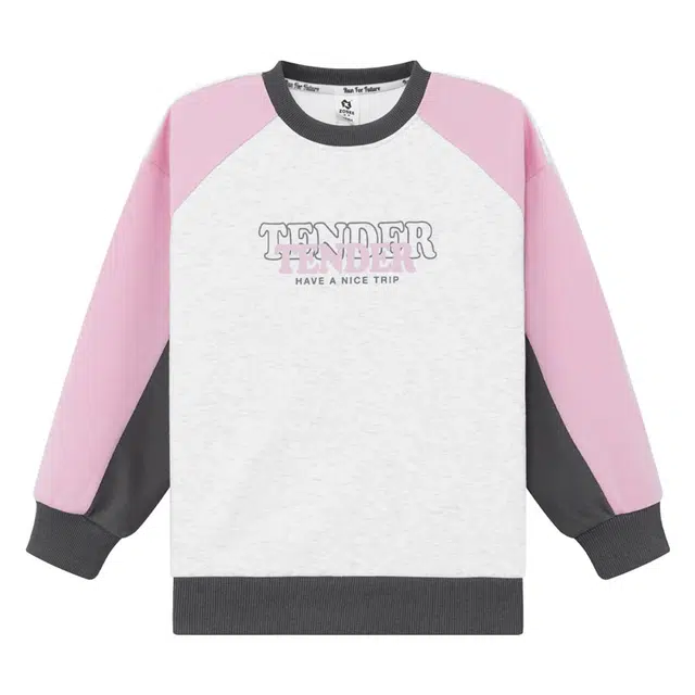 左西 圆领舒适美式卫衣插肩长袖卫衣 浅麻灰 儿童款