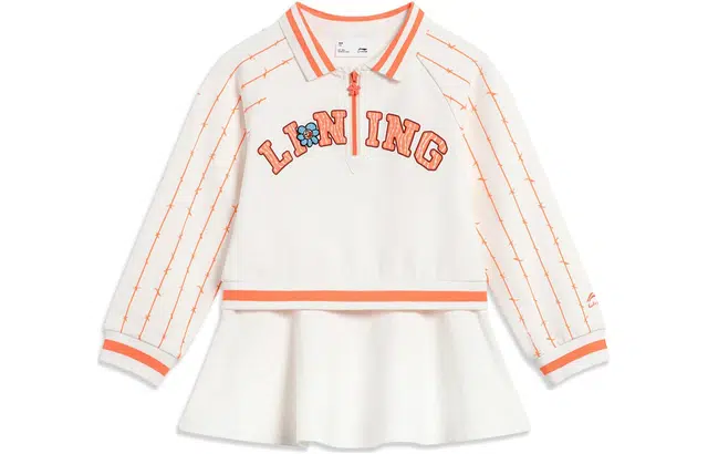 李宁儿童字母条纹适中儿童连衣裙 夏 儿童款