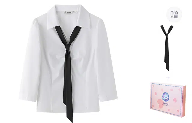 东鲸岁时记 超好看日常通勤中袖衬衫制服 女款 白色
