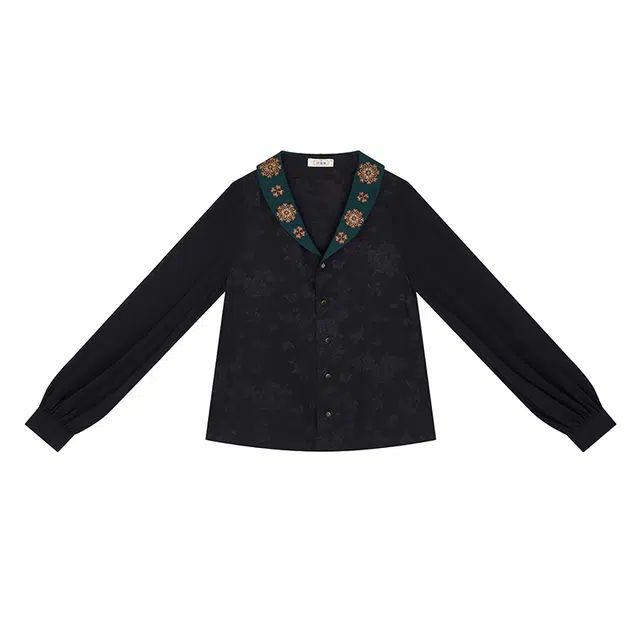 翠映织造司原创唐制汉服新中式改良团花交领上衣一片式九破裙日常