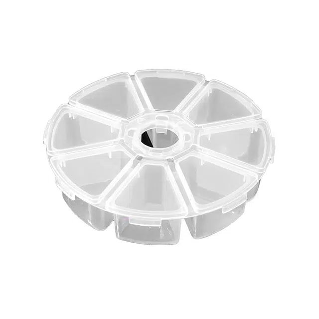 计轩 独立带盖八格简易透明美甲收纳盒工具 美观小巧