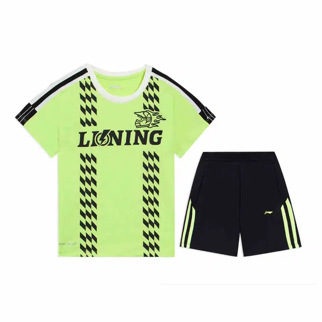 李宁儿童字母适中儿童运动套装 夏 儿童款 绿色