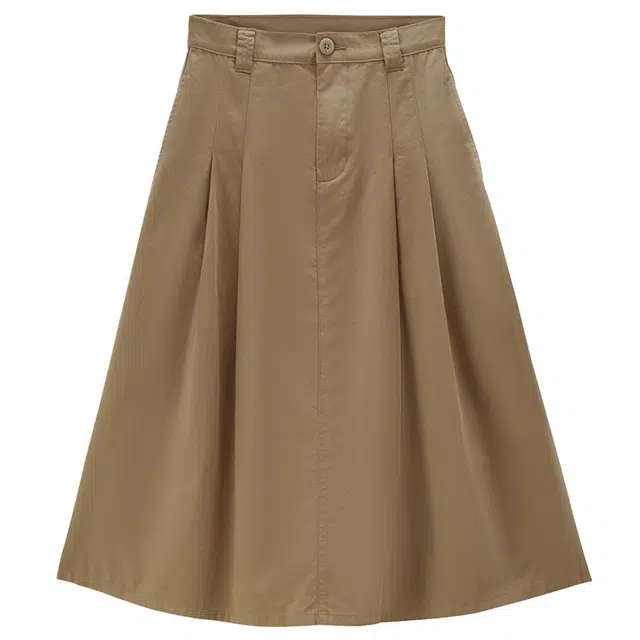 佐丹奴 薄款压褶纯色时尚舒适休闲长裙 女款