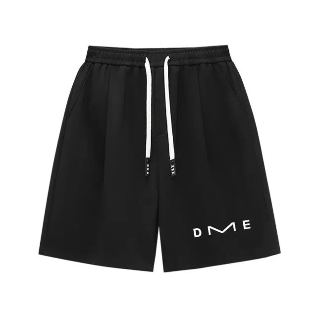 【dme】 美式复古立体小众字母压印抽绳运动裤新潮牌情侣阔腿设计感百搭原创五分裤子夏休闲短裤 男女同款