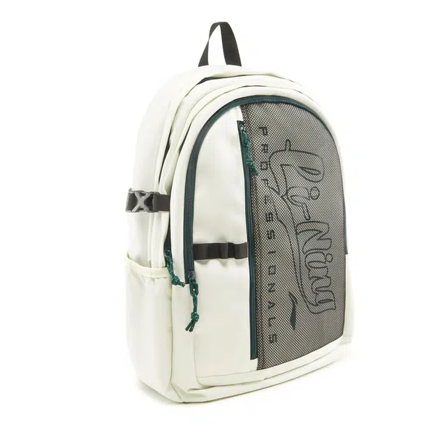 李宁儿童 网球 大容量多隔层休闲百搭简洁反光双肩 聚酯纤维 童包 常规 青少年 米白色