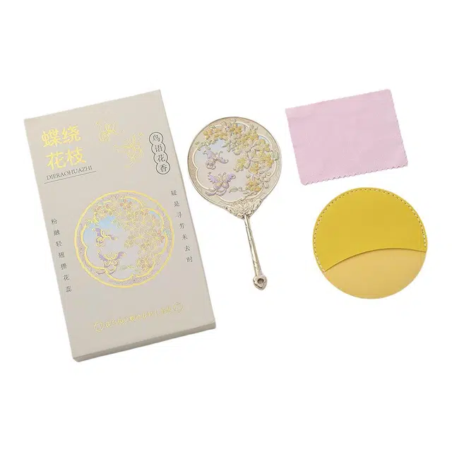 计轩 中国风文创手持便携金属国风镜子