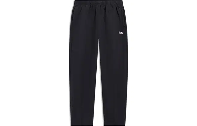 李宁儿童 运动生活系列 直筒长款简洁实用针织运动裤 儿童款 黑色