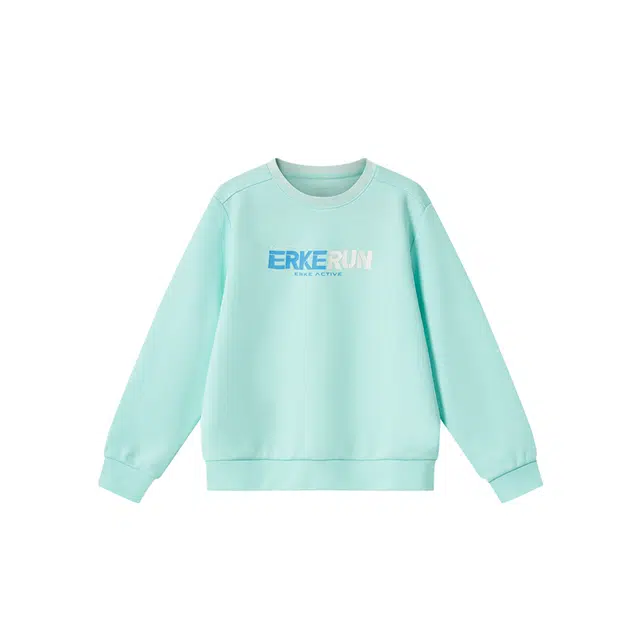 大童 鸿星尔克儿童 时尚柔软亲肤洋气透气简约卫衣 淡雅绿