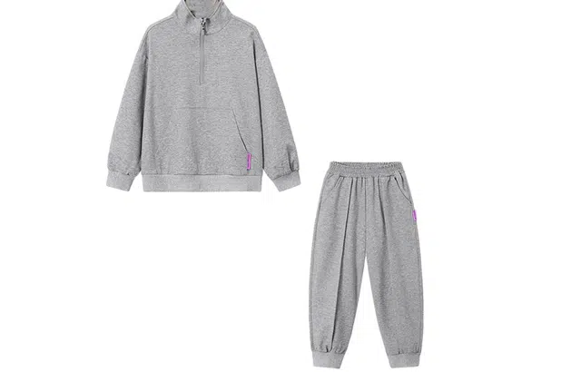 梦特娇 纯色立领松紧宽松休闲运动套装 儿童款