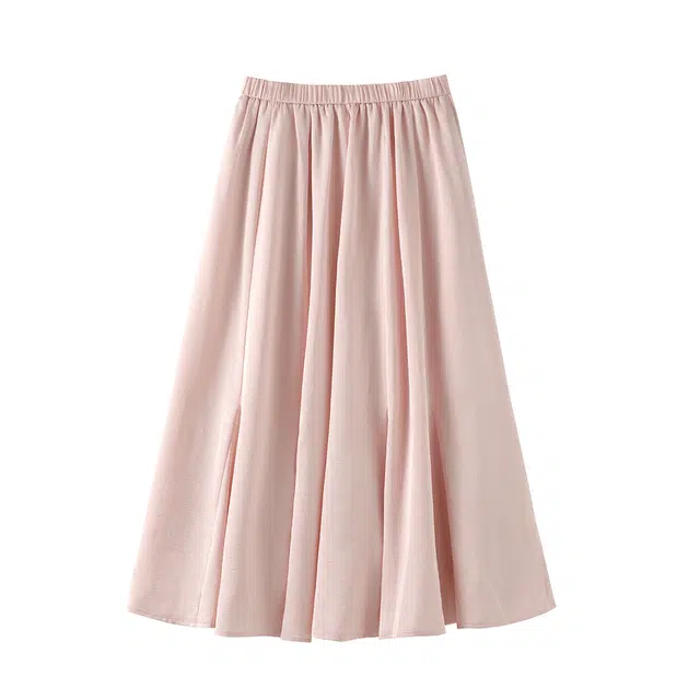 花栗鼠小姐 江南烟雨 新中式简约百搭全松紧高腰宽松伞裙休闲长裙 女款