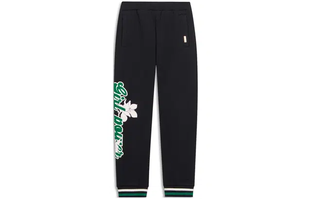 李宁儿童 运动生活系列 印花字母中腰束脚针织运动裤 儿童款