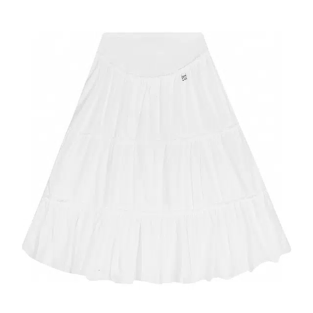 哒头下雨不愁 韩国花边褶皱辣妹风纯色休闲长裙 女款