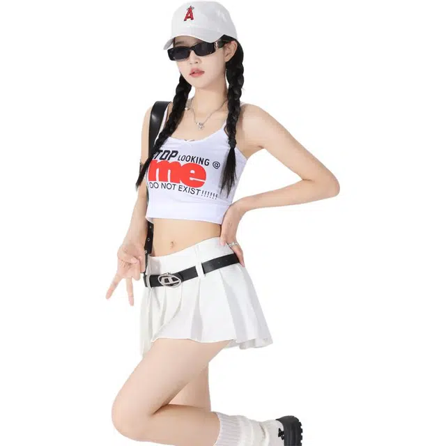 么宁 美式辣妹超短百褶裙高腰显瘦百搭半身裙显腿长休闲短裙 女款