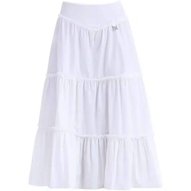 玫丝朵 纯色简约设计感褶皱休闲长裙 男女同款