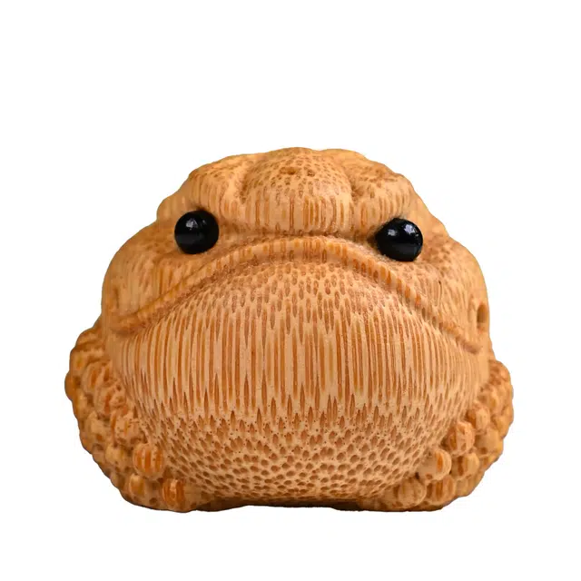 嫒柯 新中式国潮文玩 恶霸金蟾 招财纳福 诸事顺遂 万事日益 竹木 手把件 男女同款情侣款