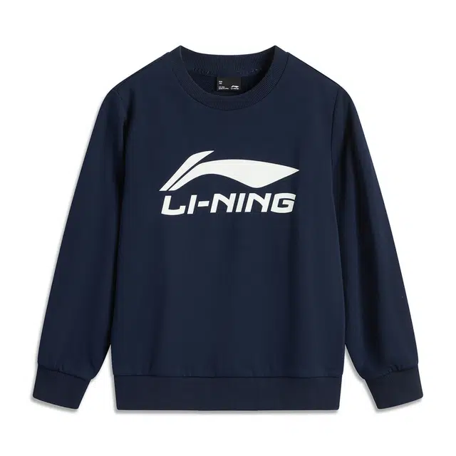 李宁儿童 运动生活系列 时尚宽松舒适洋气百搭长袖卫衣 深海军蓝青少年