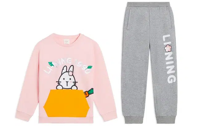 李宁儿童 运动生活系列 印花字母圆领字母适中休闲运动套装 春秋 儿童款
