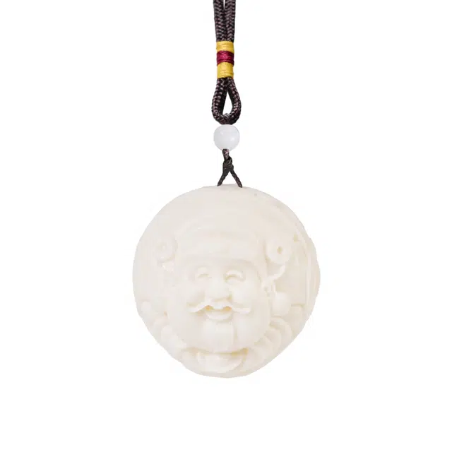 仙友 新中式国潮精雕财神爷弥勒 纳福 平安喜乐文玩财到富到随身把玩件 象牙果 手把件 男女同款情侣款