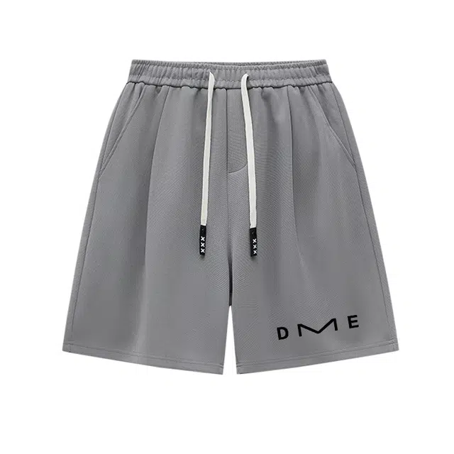【dme】 美式复古立体小众字母压印抽绳运动裤新潮牌情侣阔腿设计感百搭原创五分裤子夏休闲短裤 男女同款