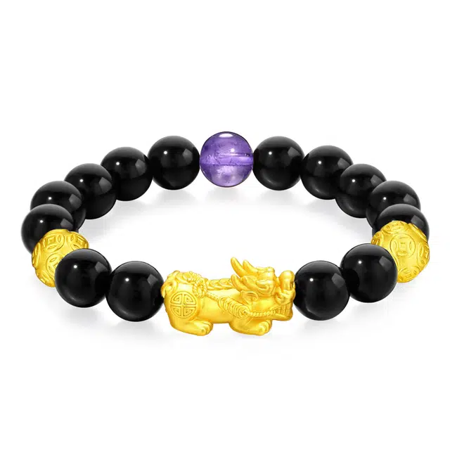 周帝王 招财福运貔貅 诸事喜乐国风小众新中式复古新中式百搭福禄吉祥时尚百搭好运 黑檀 木作手串 男女同款情侣款