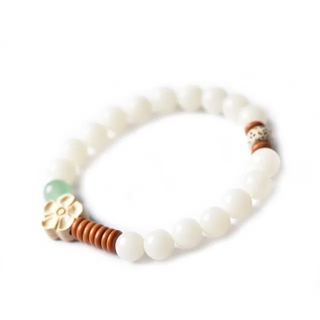 东海世家 国潮新中式国风原创设计星月盘玩包浆气质复古文艺小众高级感#好运 白玉菩提 手串 男女同款情侣款