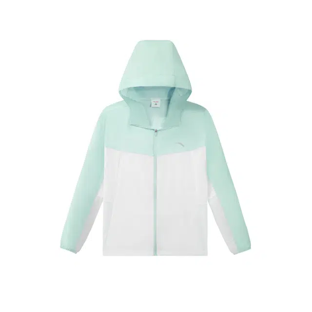 儿童款 安踏儿童 小光甲 撞色拼接长袖舒适连帽防晒服 巡游绿