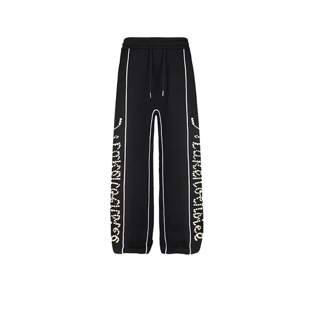 奇迹街区 复古潮牌纯色宽松直筒百搭休闲针织运动裤 男女同款