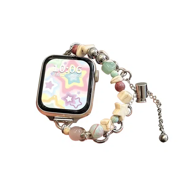 腕上小姐 手表表带 小米红米适用 金属材质 手环腕带串珠多巴胺冥王星红米星星手链女春季创意小众替换带配件男女通用