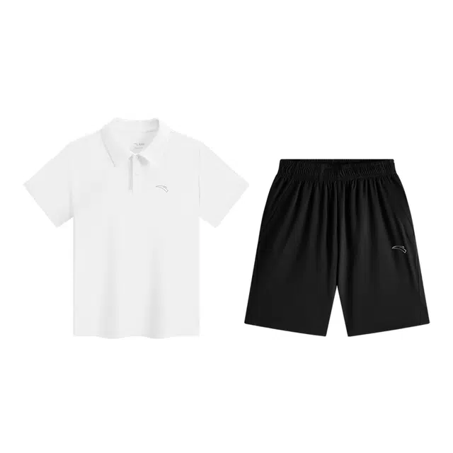 安踏儿童休闲运动套装 综训系列 针织舒适时尚上衣百搭亲肤长裤 青少年