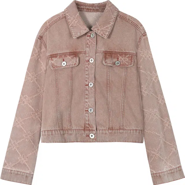 谜秀 韩系百搭日常休闲舒适百搭长袖牛仔外套 女款 粉色