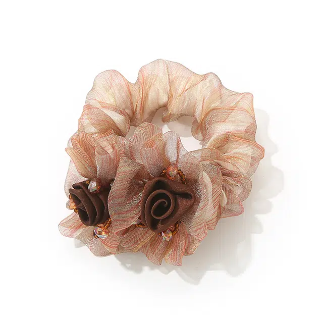 如花梦 花朵气质夏季头花扎发皮筋高级感 网纱 头绳 女款