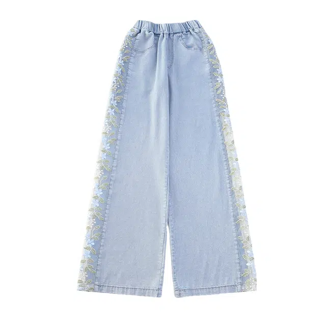 浪莎 轻薄柔软舒适透气牛仔裤 大童 浅蓝色