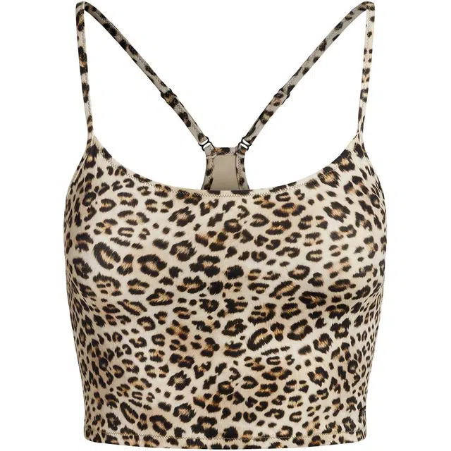 SKIMS SS25 SIGNATURE SWIM CAMI TOP CHAMPAGNE LEOPARD PRINT