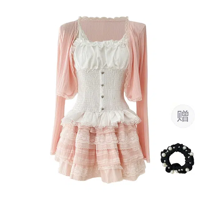 雾闪闪 舒适时尚休闲长袖百搭裙装套装 女款