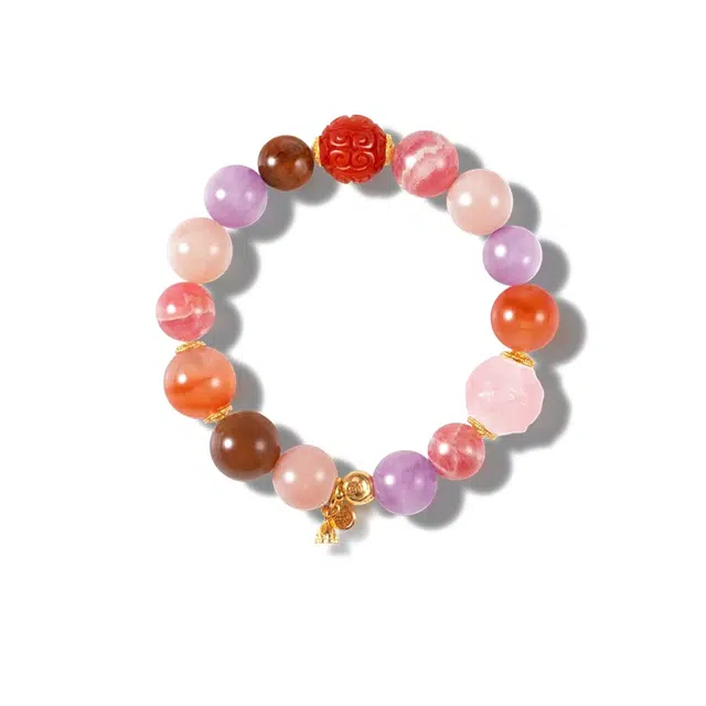 【蔷慕】 眰恦 正缘桃花  月老赐福  爱情美满  偶遇佳侣百年好合小众轻奢设计 做个富婆#好运天然 蔷薇石 手串 男女同款情侣款