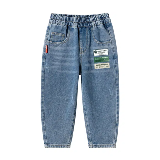 棉致 水洗做旧休闲薄款牛仔裤 儿童款