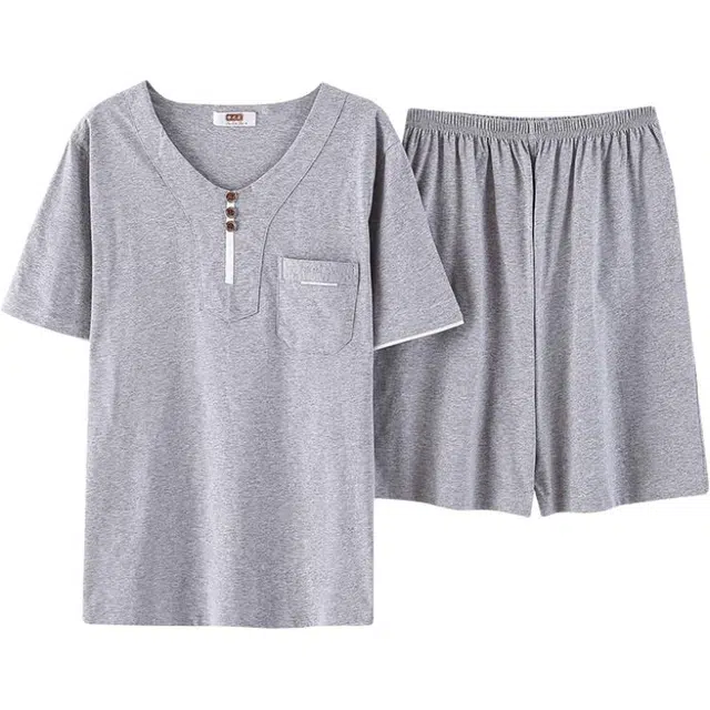 潞优野 短袖短裤大码家居服休闲薄款可外穿夏季睡衣套装 男款
